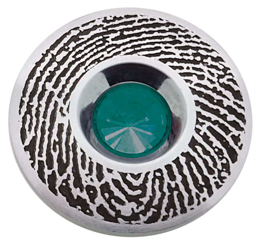 Ring mit Stein und ravur Motiv fingerabdruck