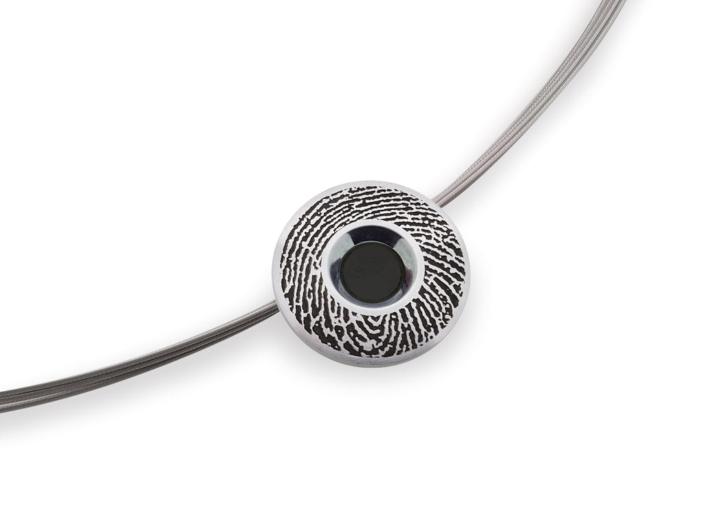 Onyx Stein anhänger mit individuellem fingerabdruck